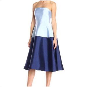 Erin Fetherston Blue Color Block Strapless Dress NWT - Size 6